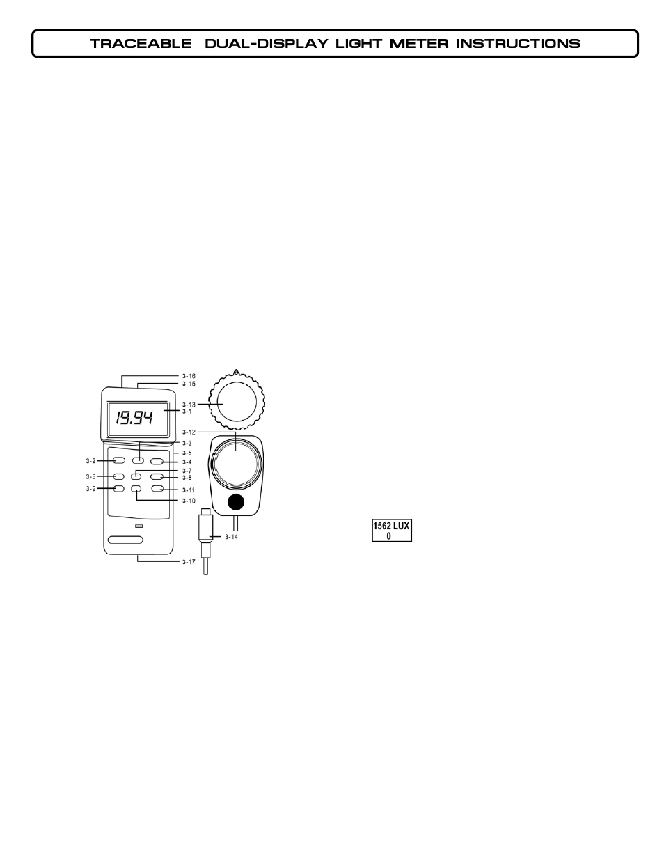 Control Company 3252 DUAL-DISPLAY LIGHT METER User Manual | 2 pages