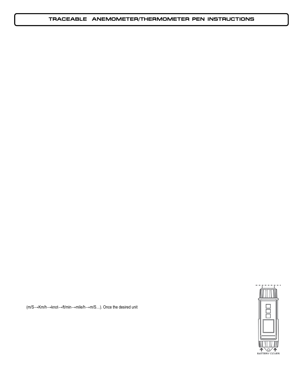 Control Company 3650 ANEMOMETER/THERMOMETER PEN User Manual | 2 pages