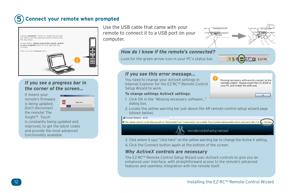 Connect your remote when prompted | Acoustic Research ARRX18G User Manual | Page 12 / 48