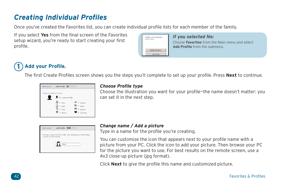 Creating individual profiles | Acoustic Research ARRX18G User Manual | Page 42 / 48