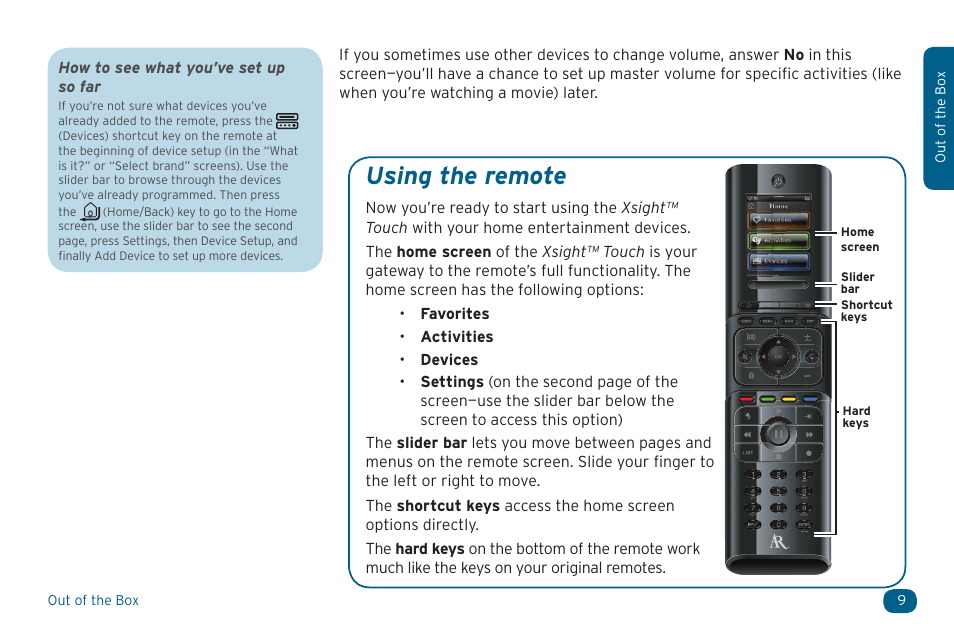 Using the remote | Acoustic Research ARRX18G User Manual | Page 9 / 48
