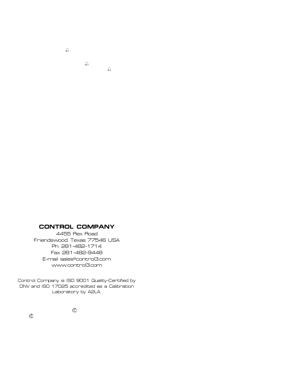 Control company | Control Company 5125 WORKSTATION–TRACEABLE RADIO-CONTROLLED CLOCK User Manual | Page 2 / 2