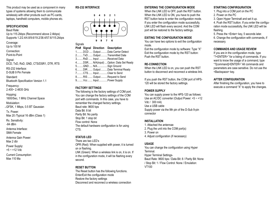 Control Company 7085 RS-232 User Manual | 2 pages