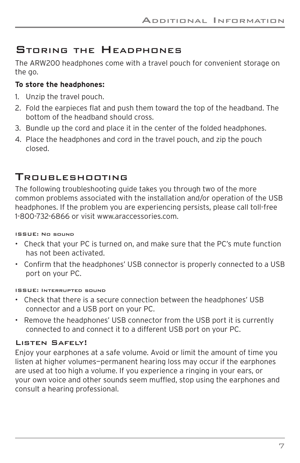 Acoustic Research ARW200 User Manual | Page 7 / 8