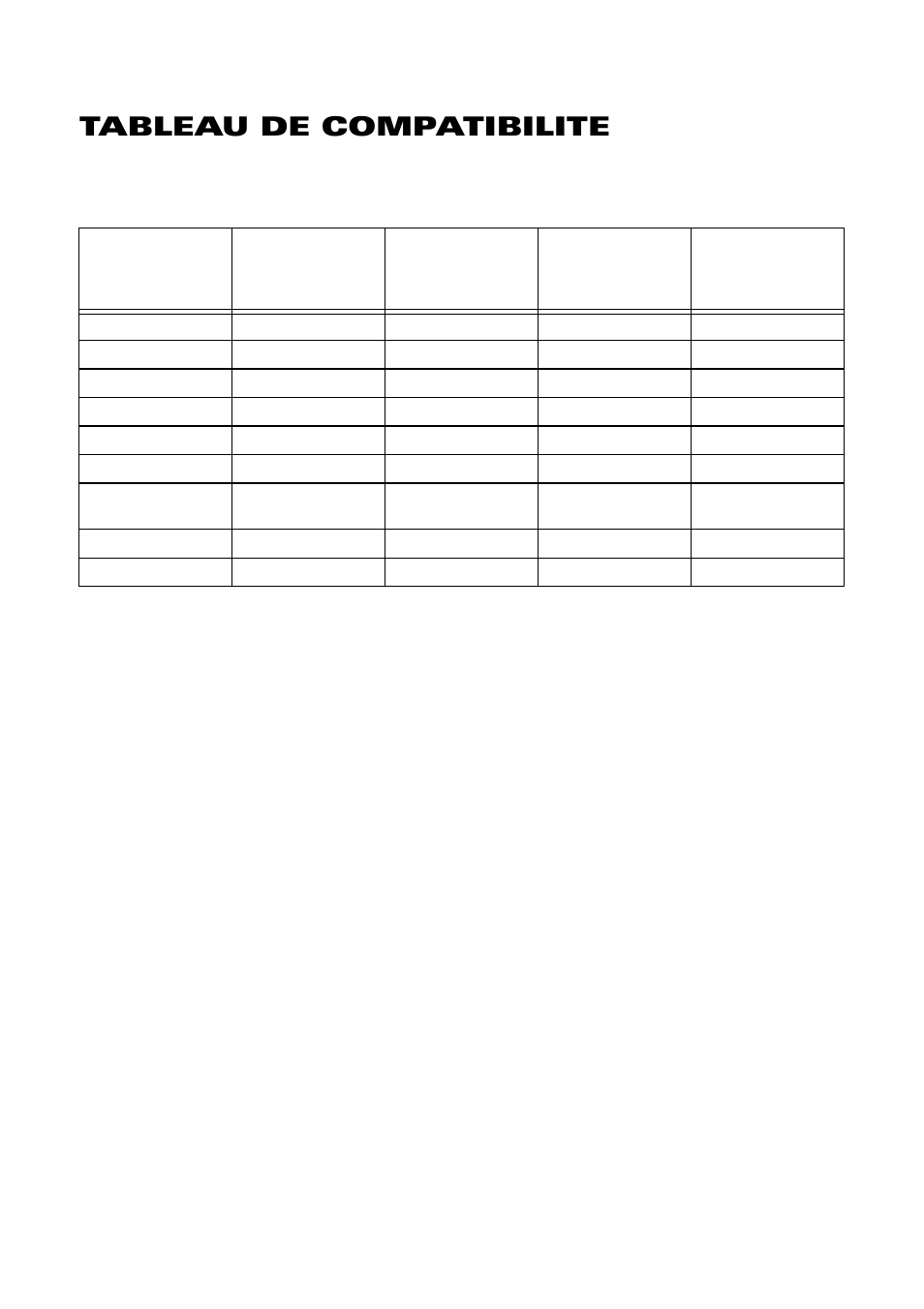 Art7, Tableau de compatibilite | Acoustic Research ART7 User Manual | Page 70 / 96