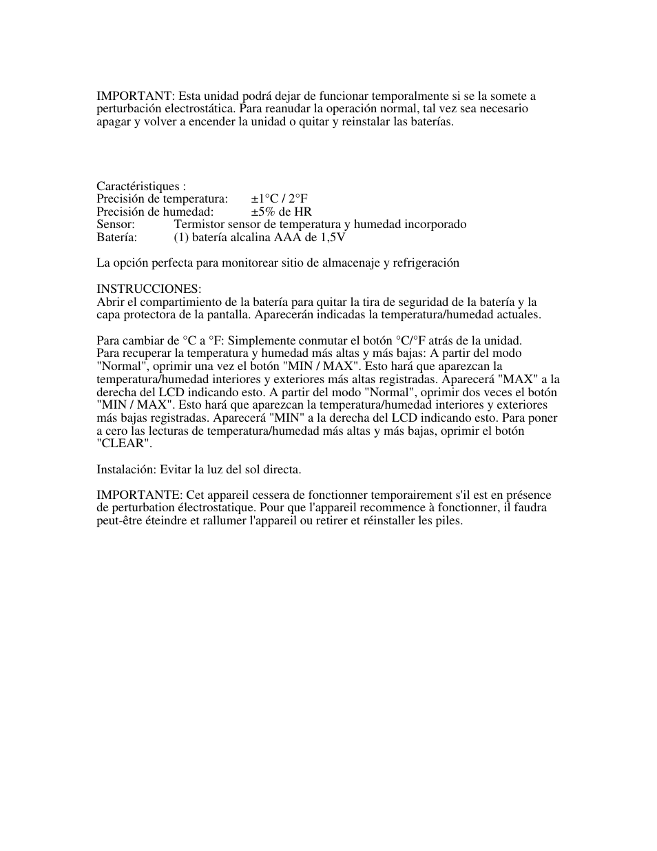 Cooper-Atkins TRH158 User Manual | Page 2 / 2
