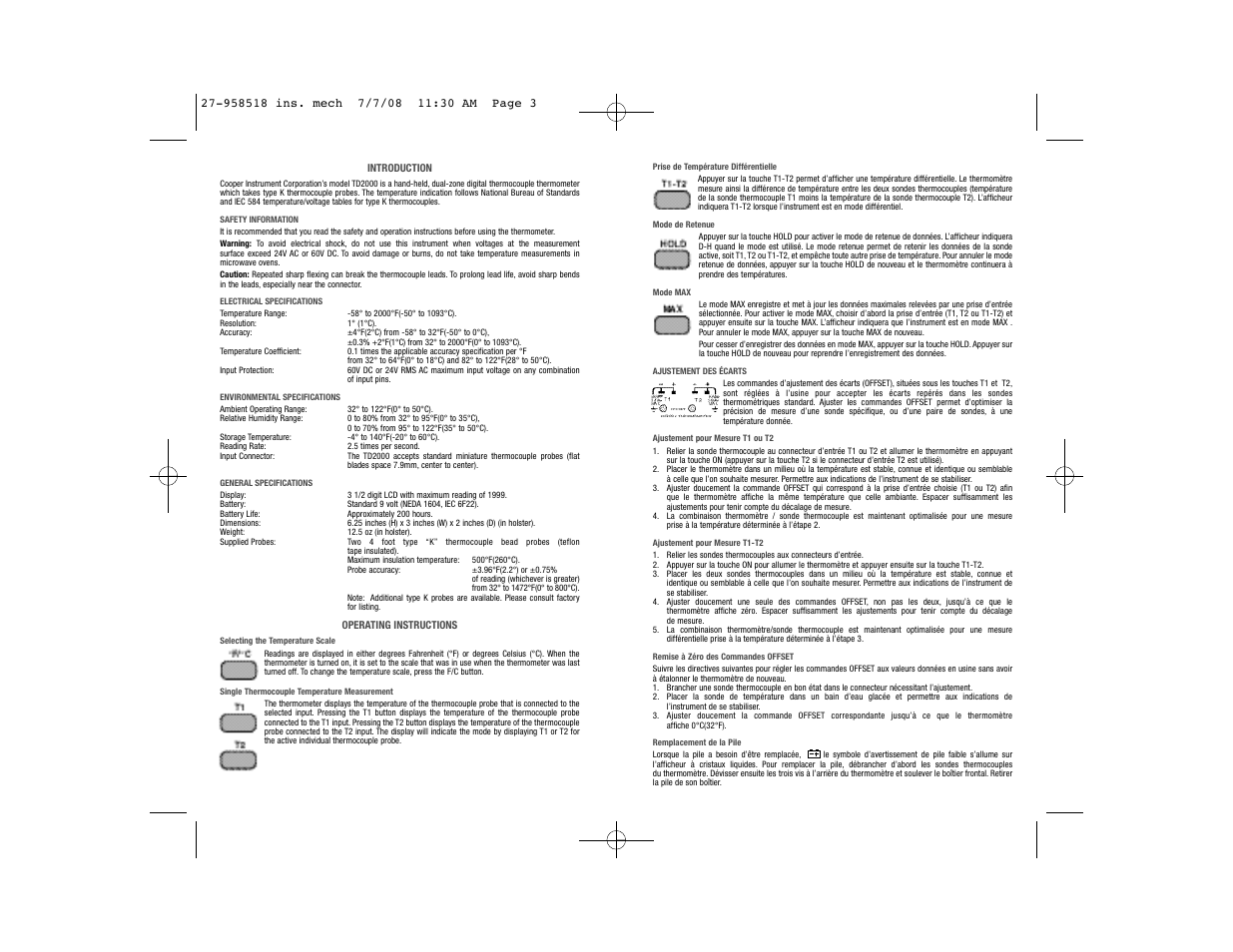 Cooper-Atkins TD2000-01 User Manual | Page 2 / 4