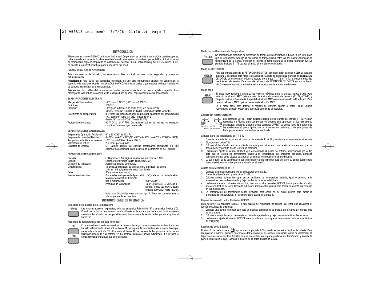 Cooper-Atkins TD2000-01 User Manual | Page 4 / 4