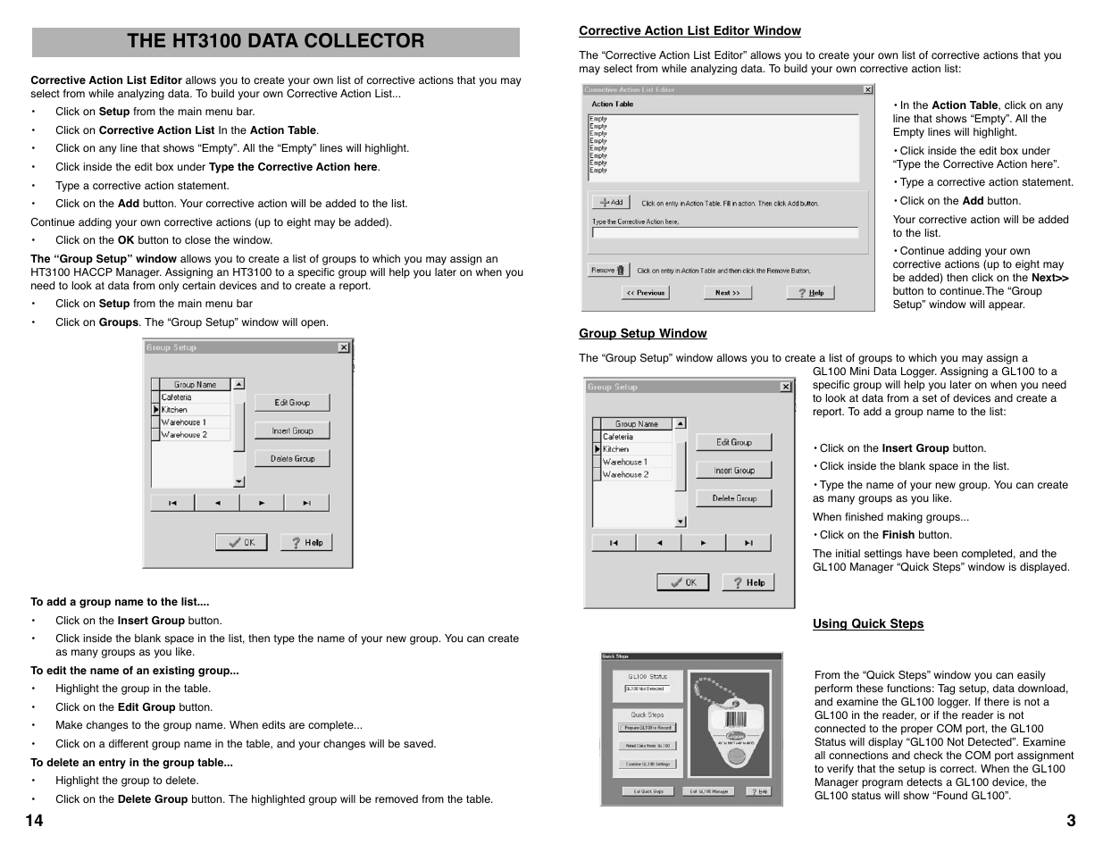 The ht3100 data collector | Cooper-Atkins GL300 User Manual | Page 16 / 20