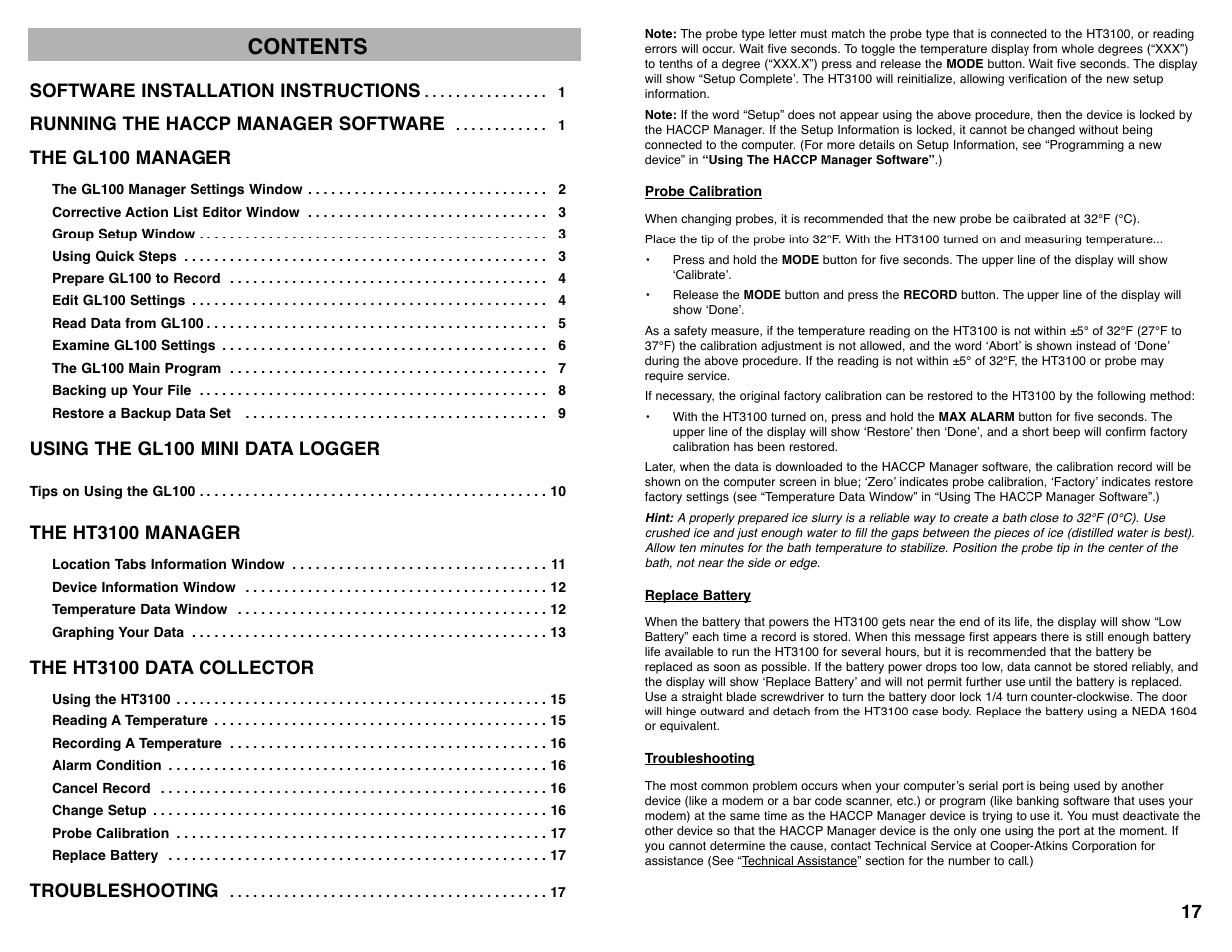 Cooper-Atkins GL300 User Manual | Page 19 / 20