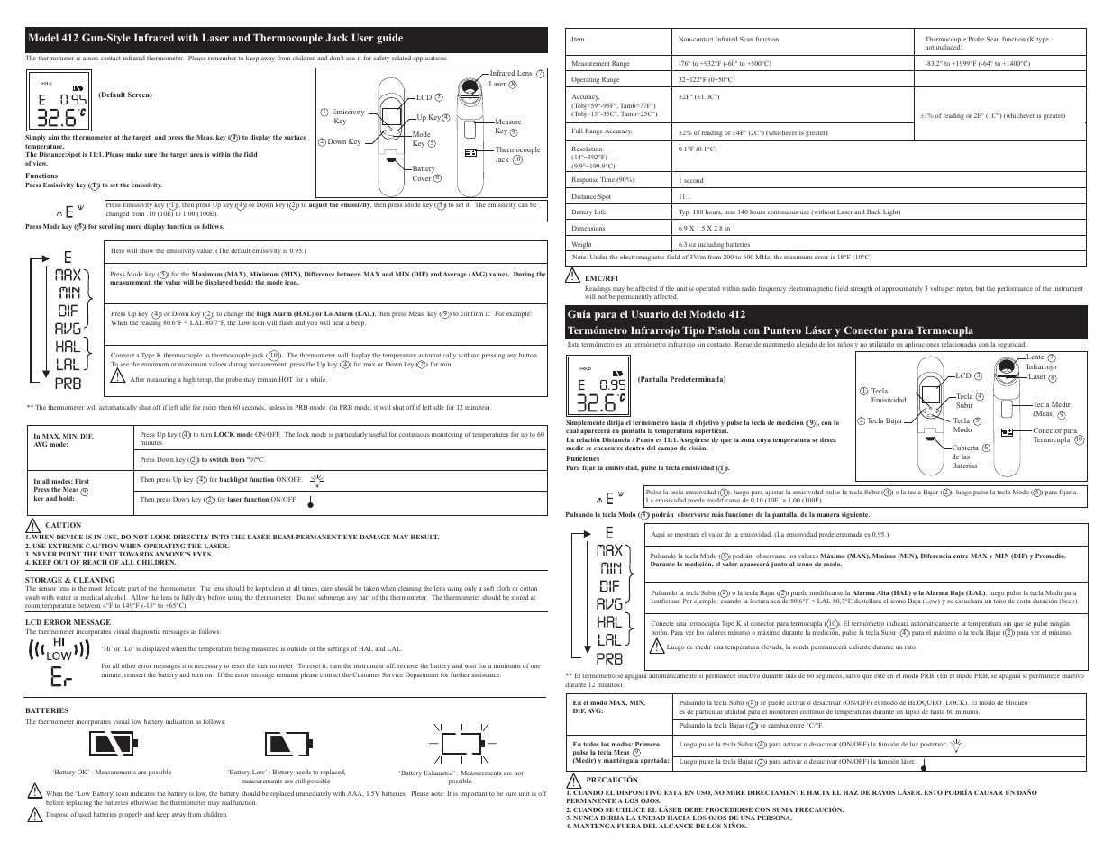 Cooper-Atkins 412 User Manual | 2 pages