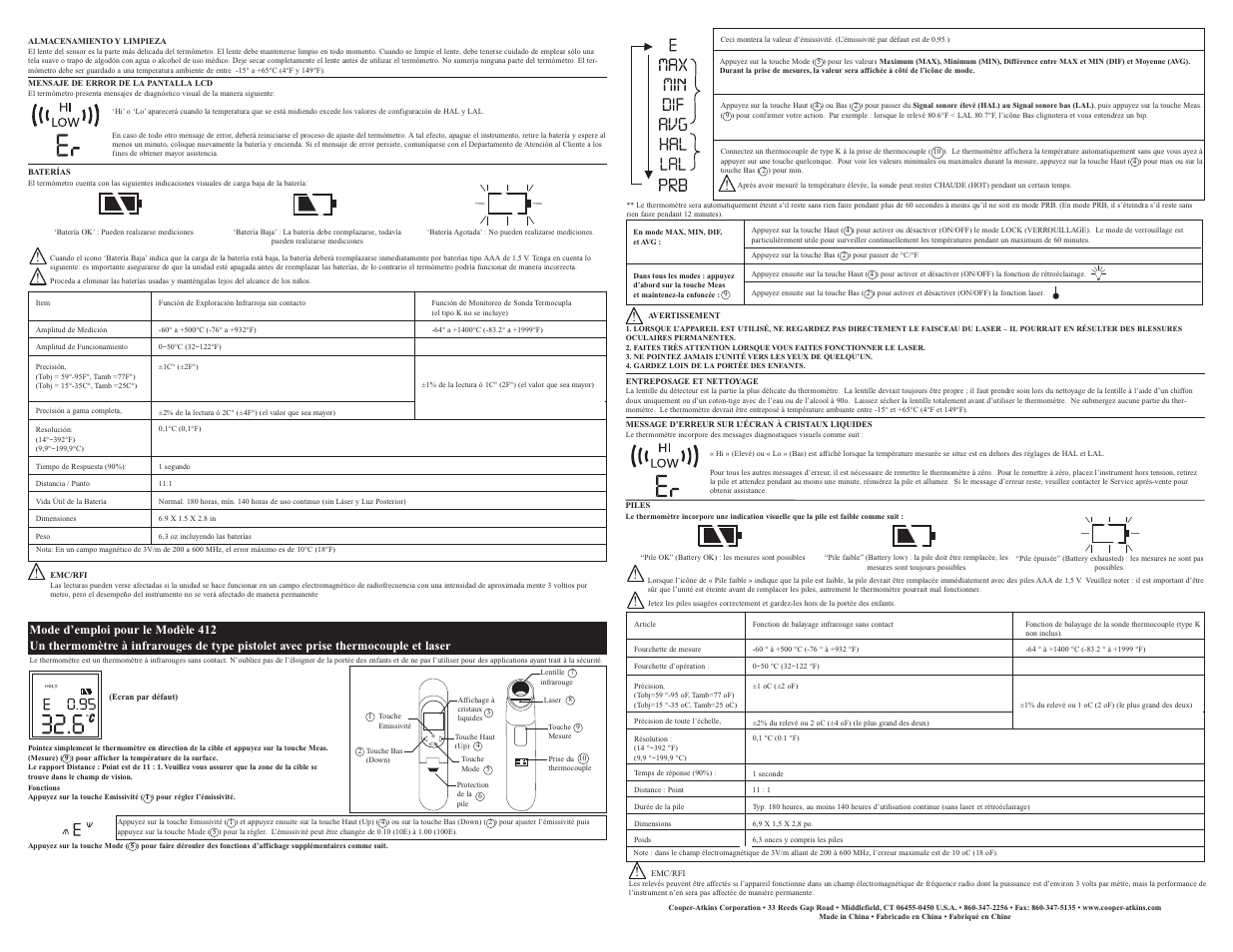 Cooper-Atkins 412 User Manual | Page 2 / 2