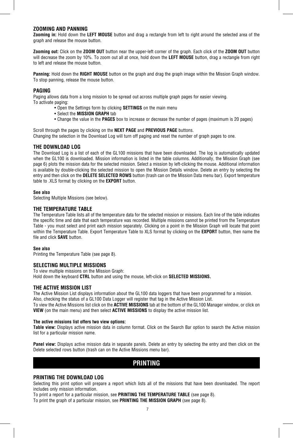 Printing | Cooper-Atkins GL100 User Manual | Page 7 / 8