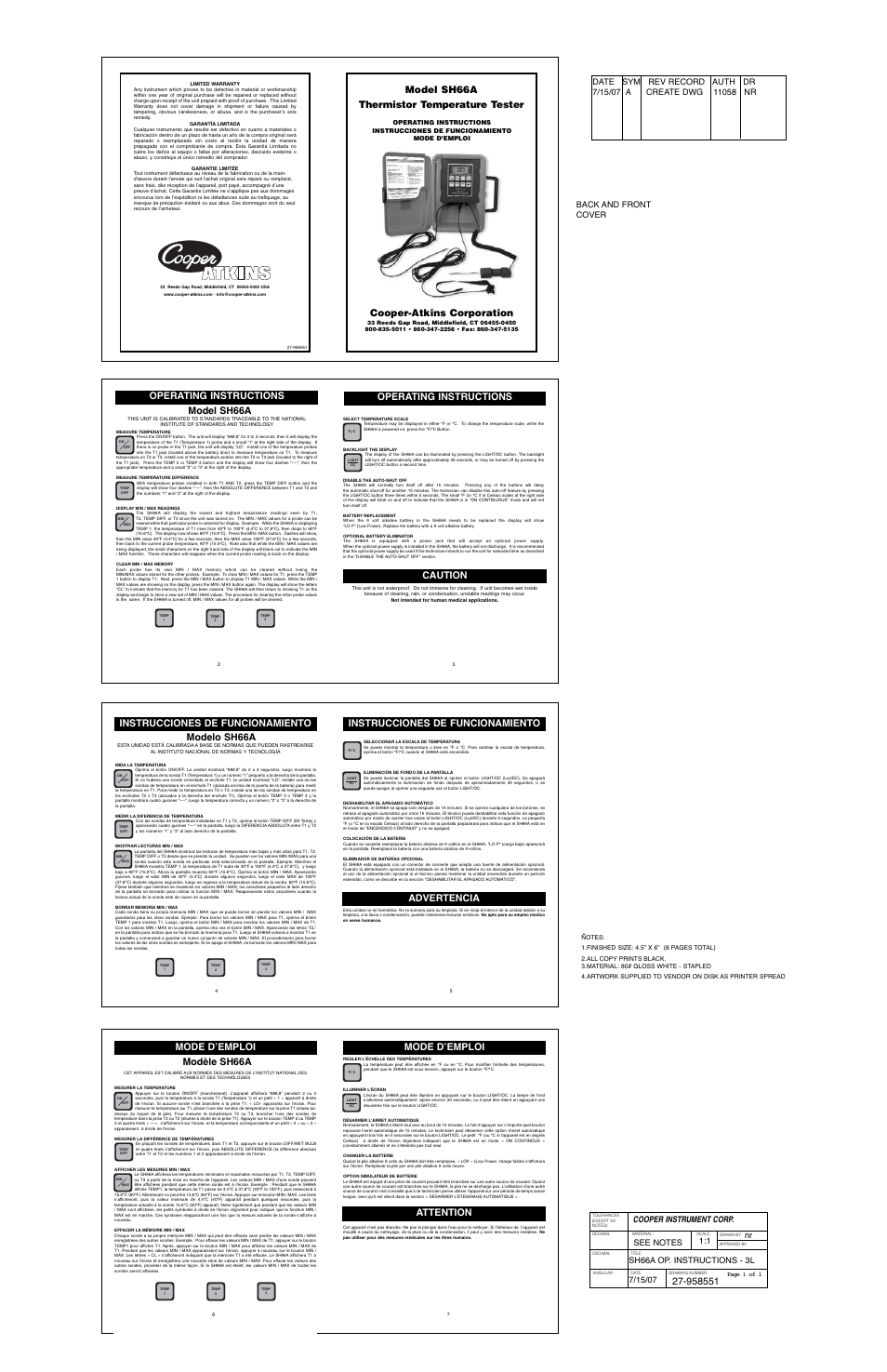 Cooper-Atkins SH66A-ONLY_Book User Manual | 1 page