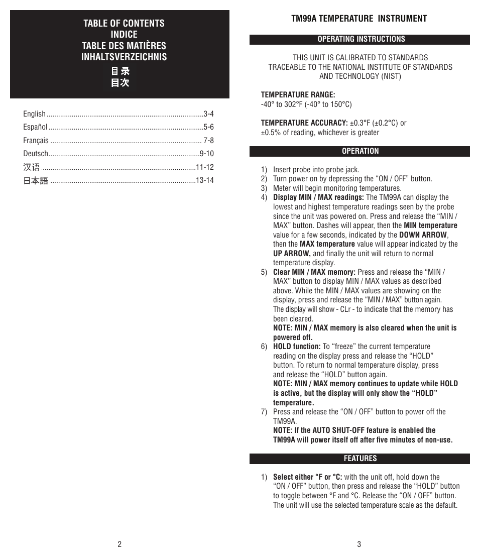 Cooper-Atkins TM99A-V User Manual | Page 2 / 9