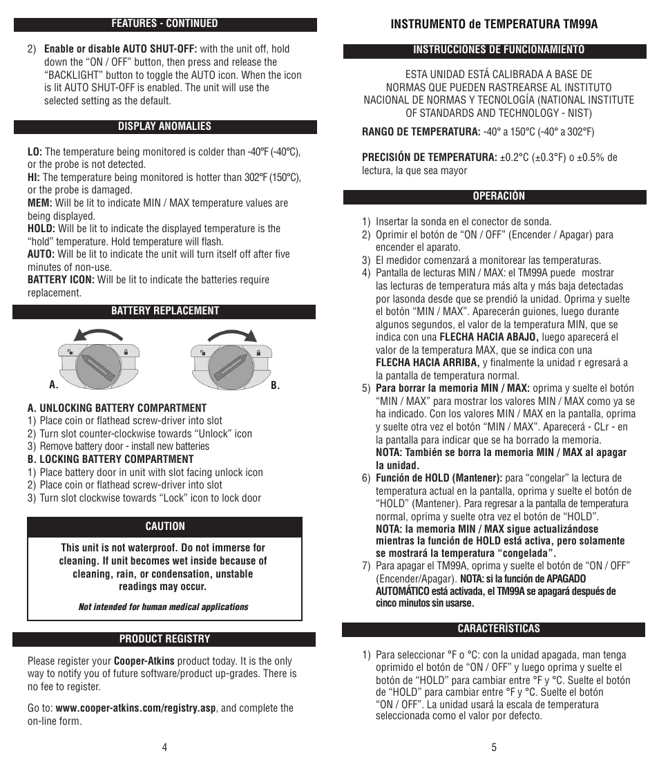Cooper-Atkins TM99A-V User Manual | Page 3 / 9