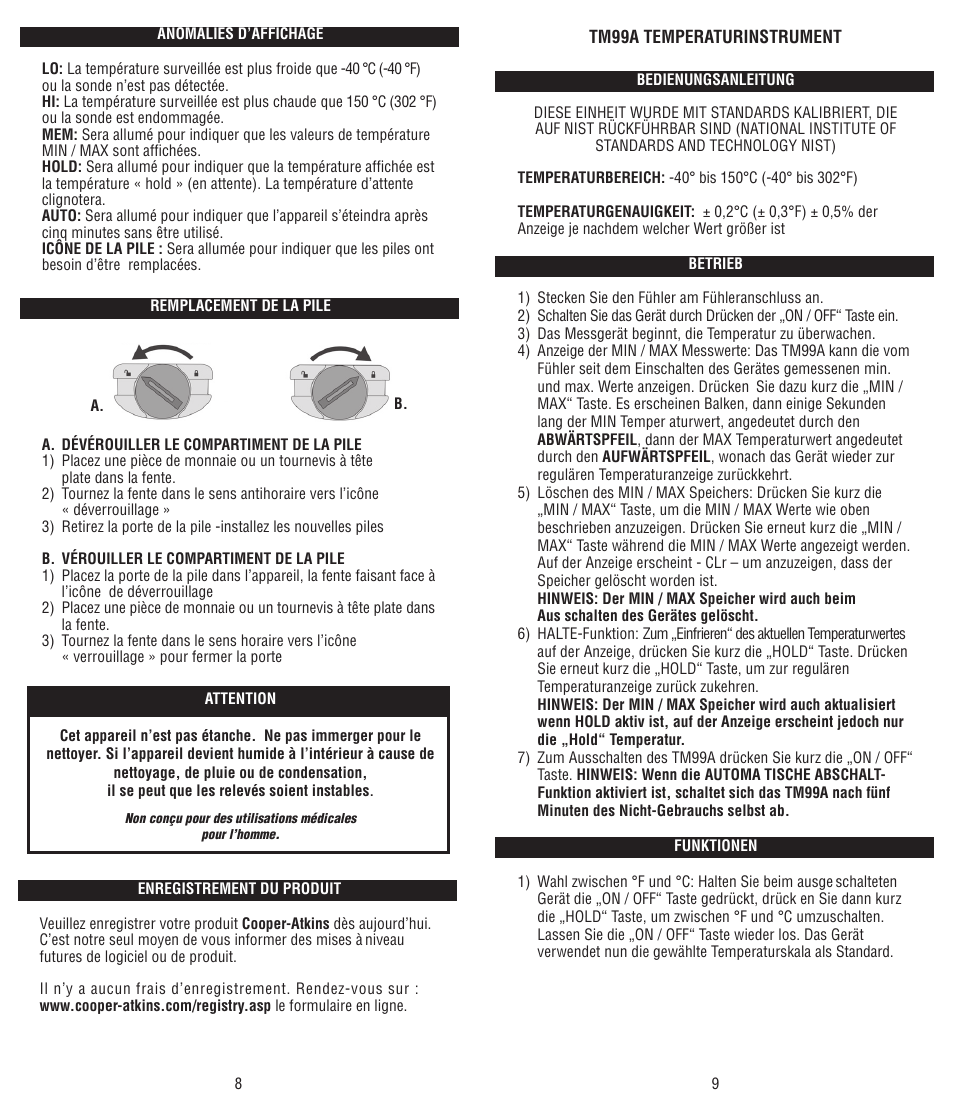 Cooper-Atkins TM99A-V User Manual | Page 5 / 9