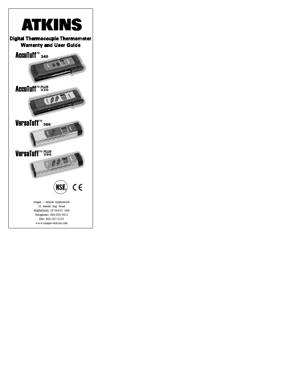 Cooper-Atkins 39658-K User Manual | 9 pages