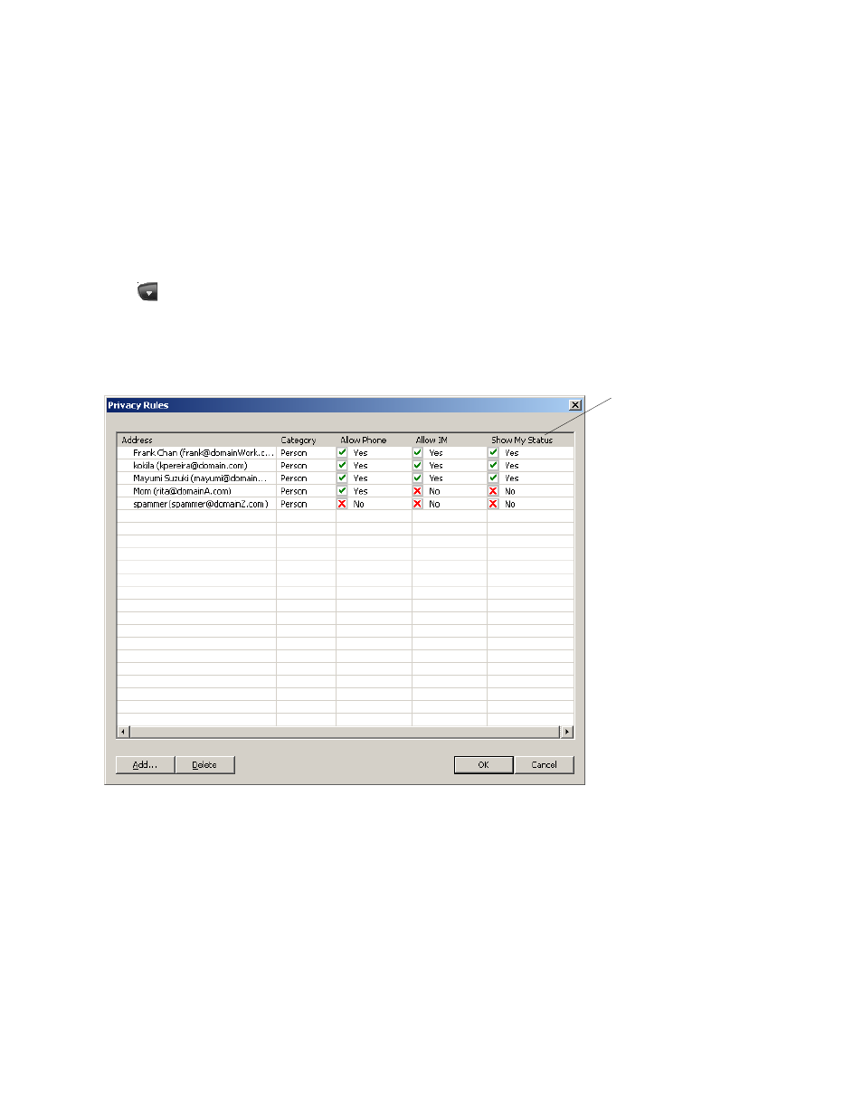 5 privacy rules, Privacy rules | CounterPath eyeBeam 1.5 User Guide for Windows User Manual | Page 30 / 71