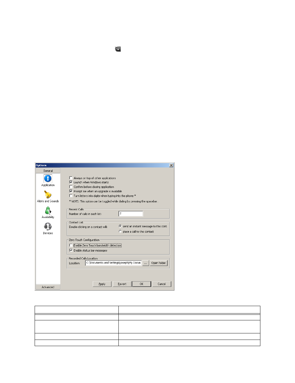 6 the eyebeam menu, 1 options, The eyebeam menu | Options | CounterPath eyeBeam 1.5 User Guide for Windows User Manual | Page 33 / 71