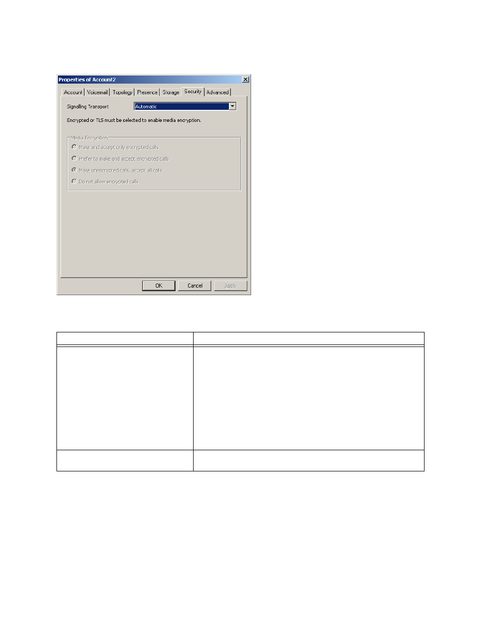 Account properties – security | CounterPath eyeBeam 1.5 User Guide for Windows User Manual | Page 56 / 71