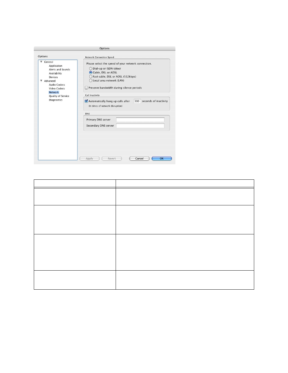 Options – advanced – network | CounterPath eyeBeam 1.5 User Guide for Mac User Manual | Page 42 / 70