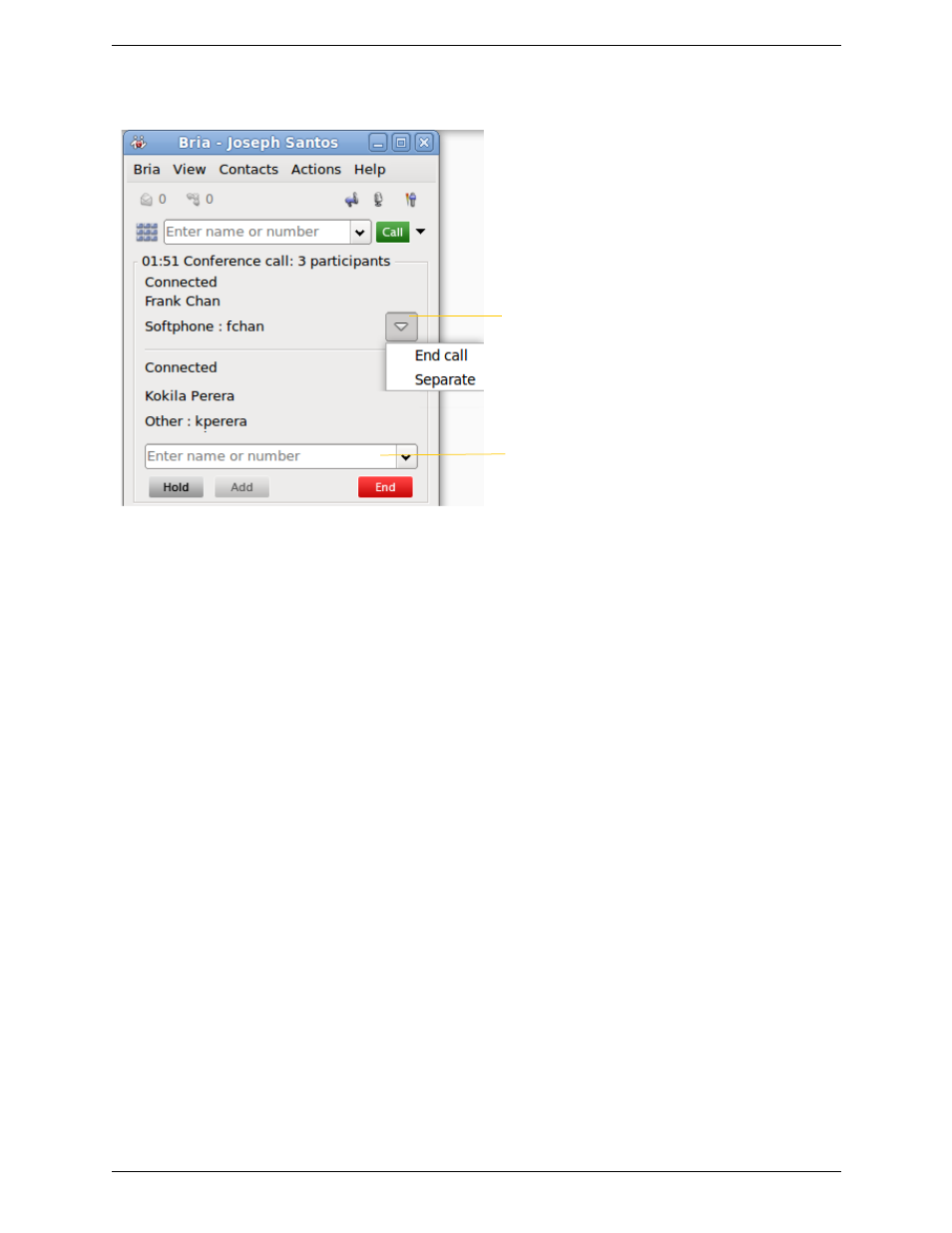 Managing the conference | CounterPath Bria for Linux User Guide User Manual | Page 21 / 38