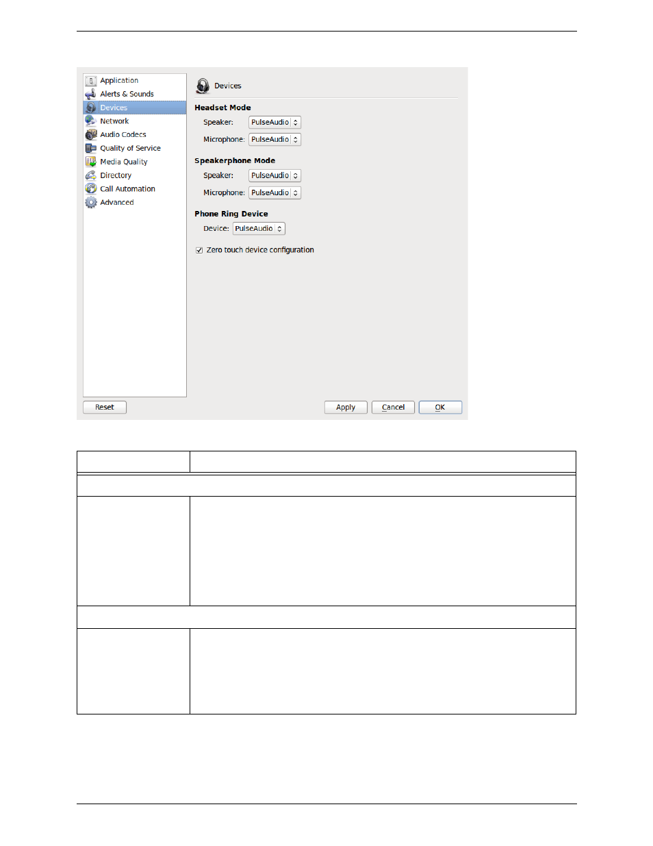Preferences – devices | CounterPath Bria for Linux User Guide User Manual | Page 31 / 38