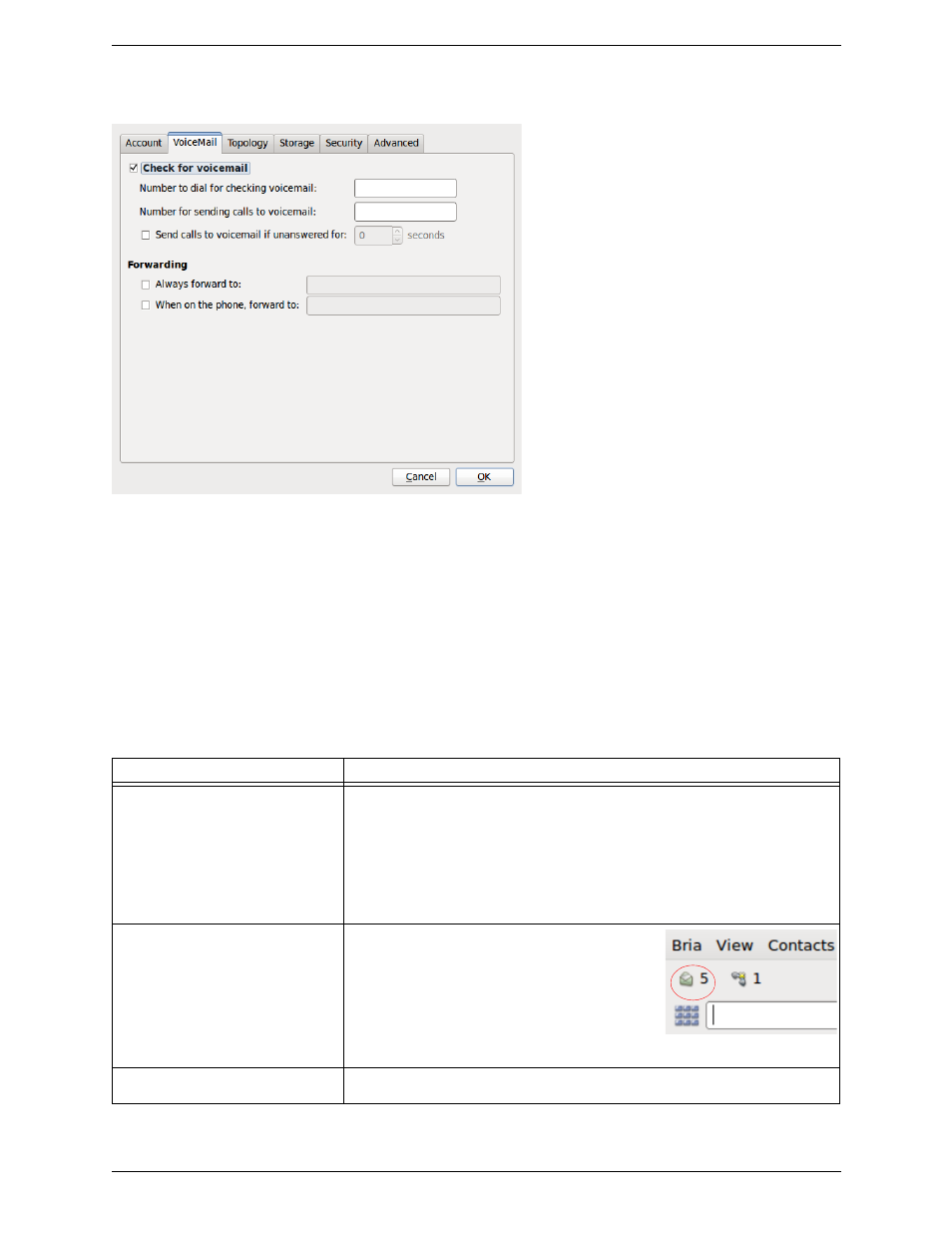 2 sip account properties - voicemail, Sip account properties – voicemail, 2 sip account properties – voicemail | CounterPath Bria for Linux Administrator Guide User Manual | Page 15 / 42
