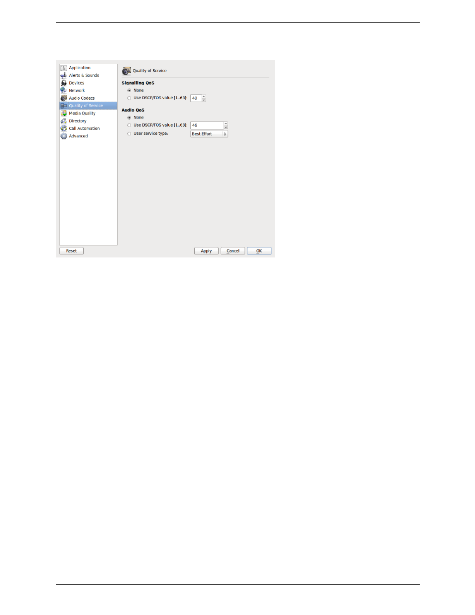 3 preferences - quality of service, Preferences – quality of service, 3 preferences – quality of service | CounterPath Bria for Linux Administrator Guide User Manual | Page 27 / 42