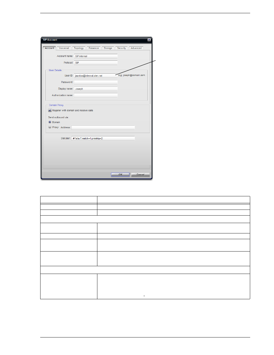 3 sip account properties - account, Sip account properties – account, 3 sip account properties – account | CounterPath Bria Professional 2.5 Administrator Guide User Manual | Page 19 / 56