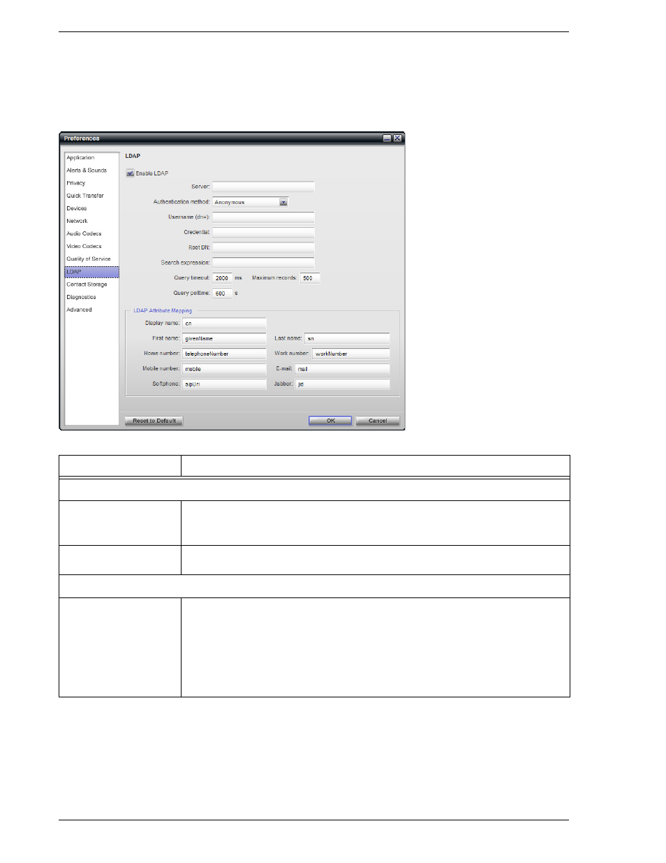 6 preferences - ldap, Preferences – ldap, 6 preferences – ldap | CounterPath Bria Professional 2.5 Administrator Guide User Manual | Page 38 / 56