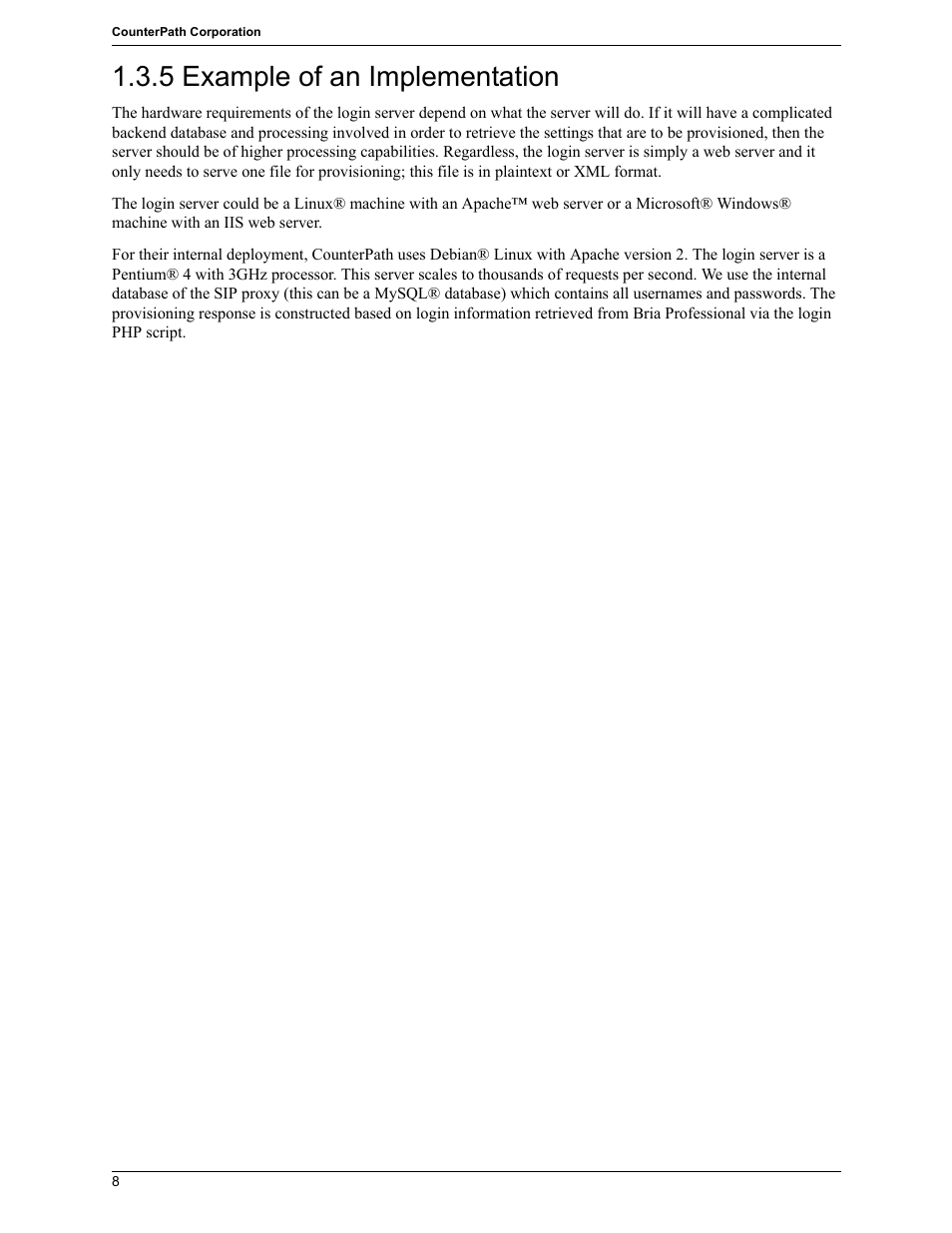 5 example of an implementation | CounterPath Bria Professional 2.5 Provisioning Guide User Manual | Page 12 / 28