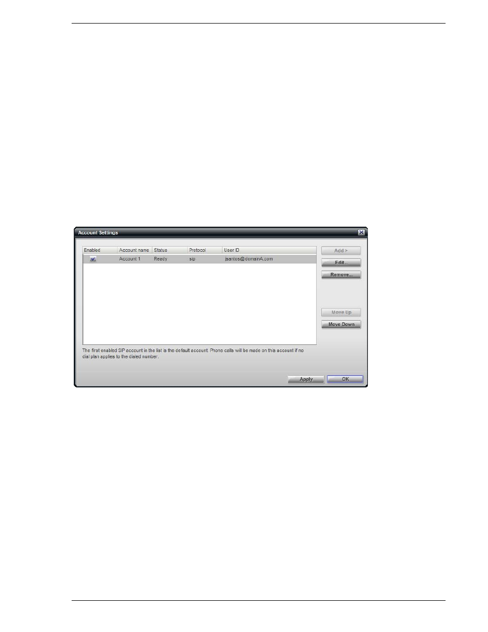 3 account configuration reference, 1 accounts settings window, Account configuration reference | Accounts settings window, 3account configuration reference | CounterPath Bria Professional 2.3 Administrator Guide User Manual | Page 13 / 50