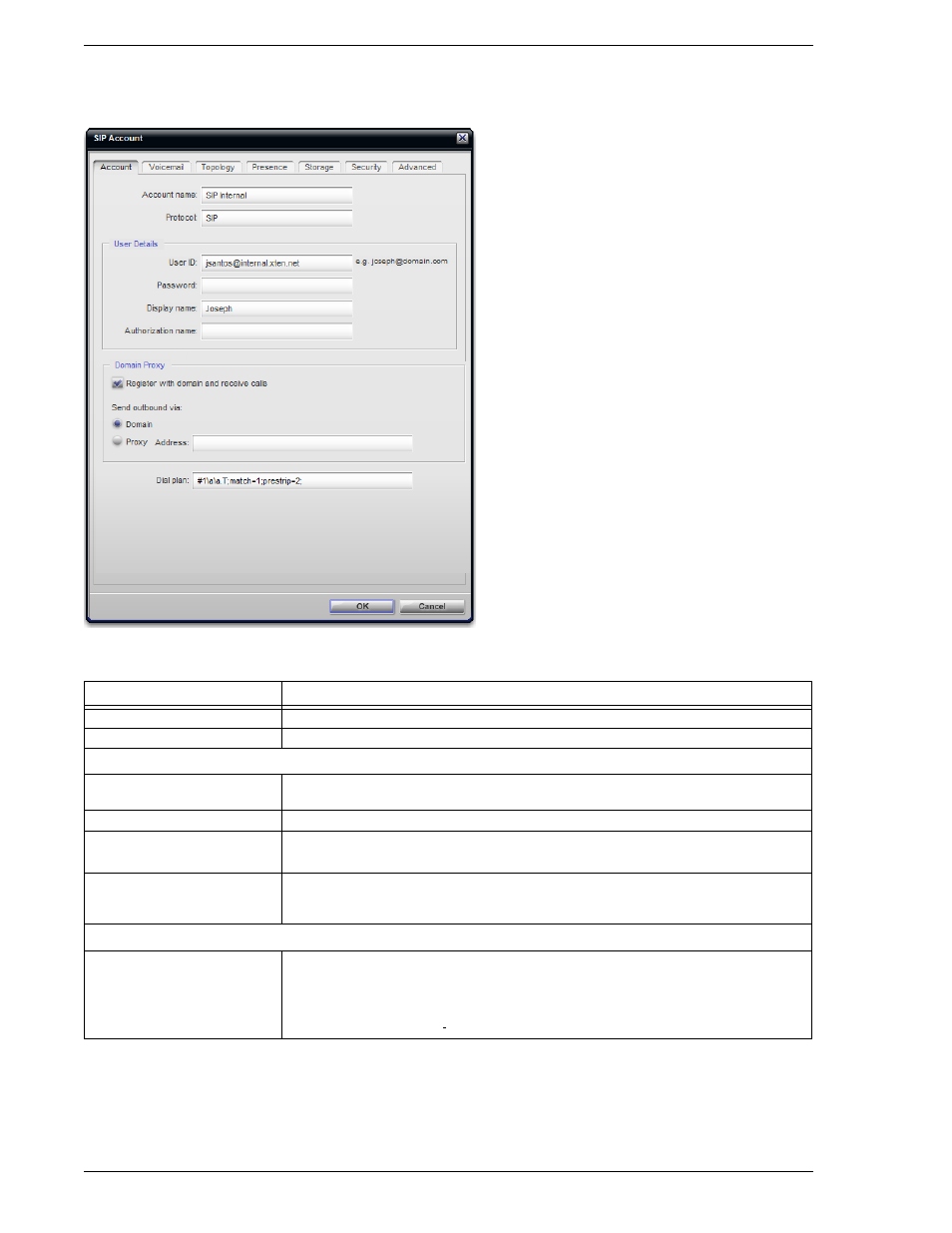 3 sip account properties - account, Sip account properties – account, 3 sip account properties – account | CounterPath Bria Professional 2.3 Administrator Guide User Manual | Page 16 / 50