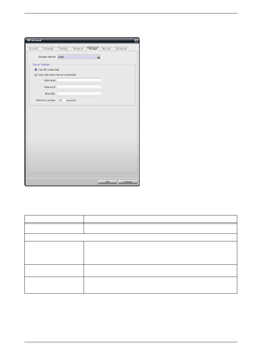 7 sip account properties - storage, Sip account properties – storage, 7 sip account properties – storage | CounterPath Bria Professional 2.3 Administrator Guide User Manual | Page 24 / 50