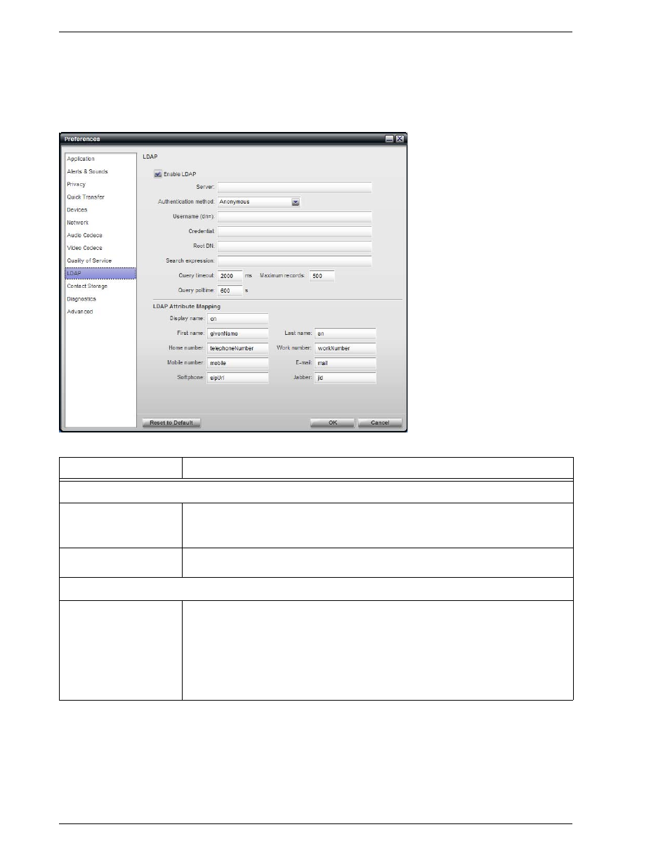 6 preferences - ldap, Preferences – ldap, 6 preferences – ldap | CounterPath Bria Professional 2.3 Administrator Guide User Manual | Page 34 / 50