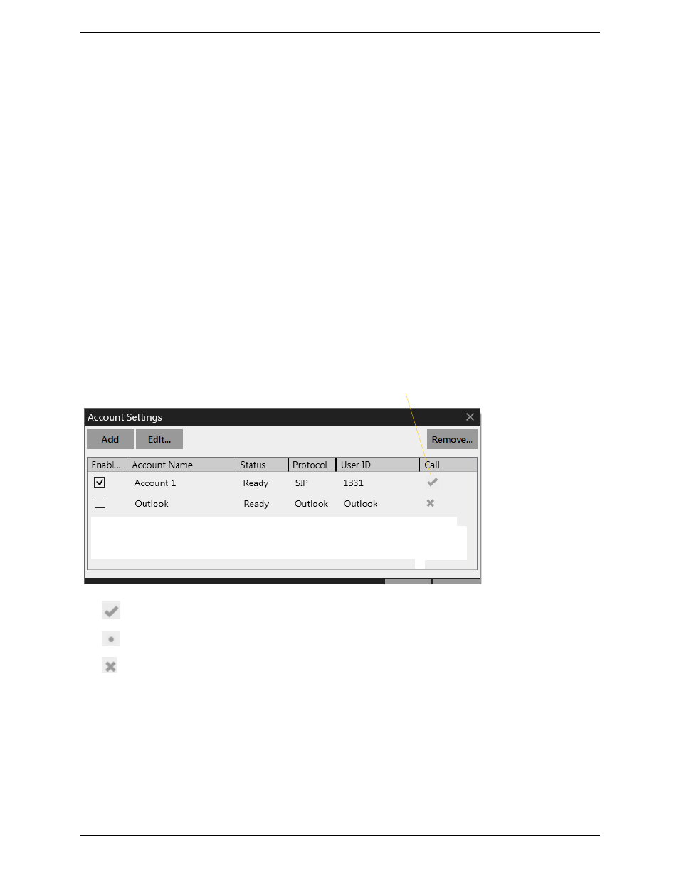3 account configuration reference, 1 accounts settings window, Account configuration reference | Accounts settings window, 3account configuration reference | CounterPath Bria 4 Administrator Guide User Manual | Page 21 / 58