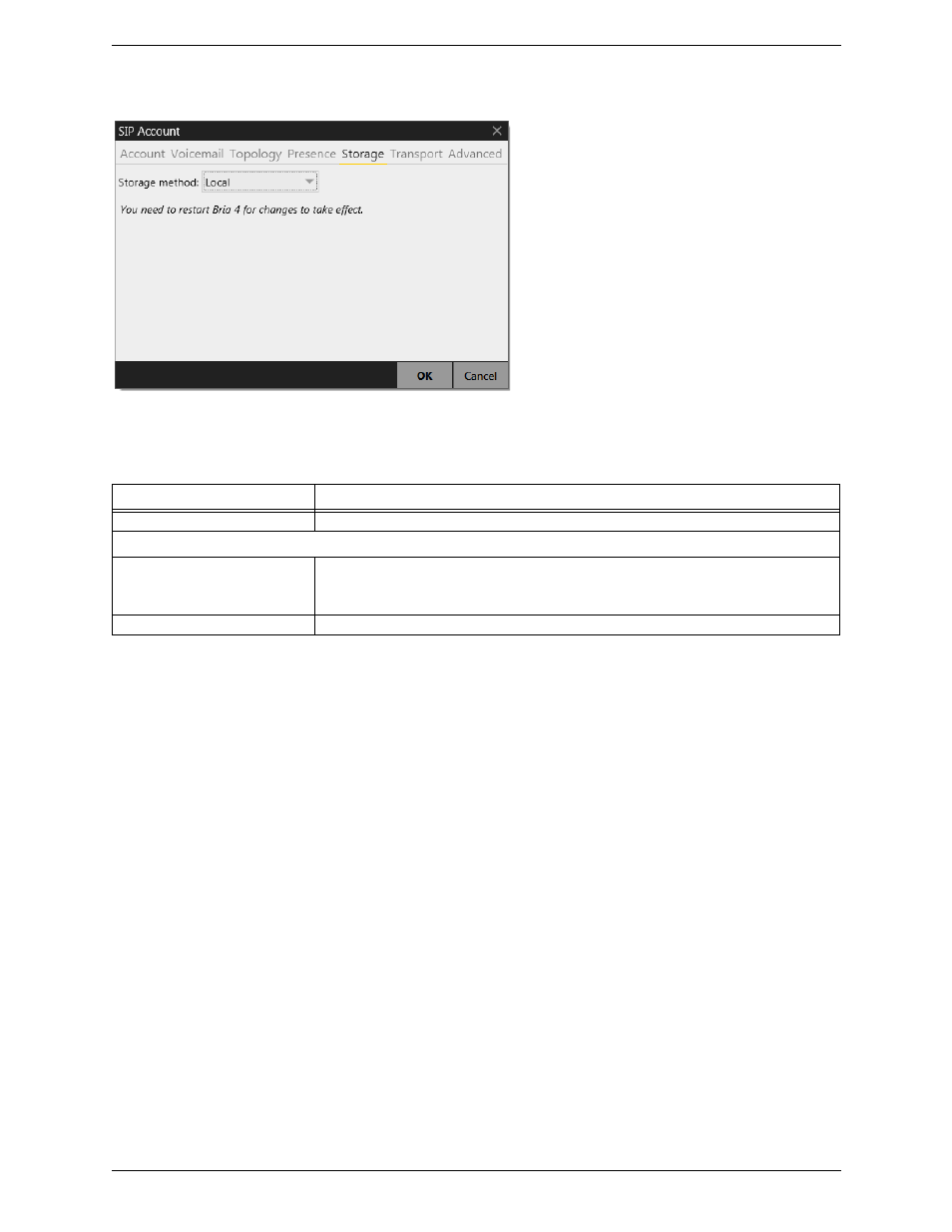 8 sip account properties – storage, Sip account properties – storage | CounterPath Bria 4 Administrator Guide User Manual | Page 37 / 58