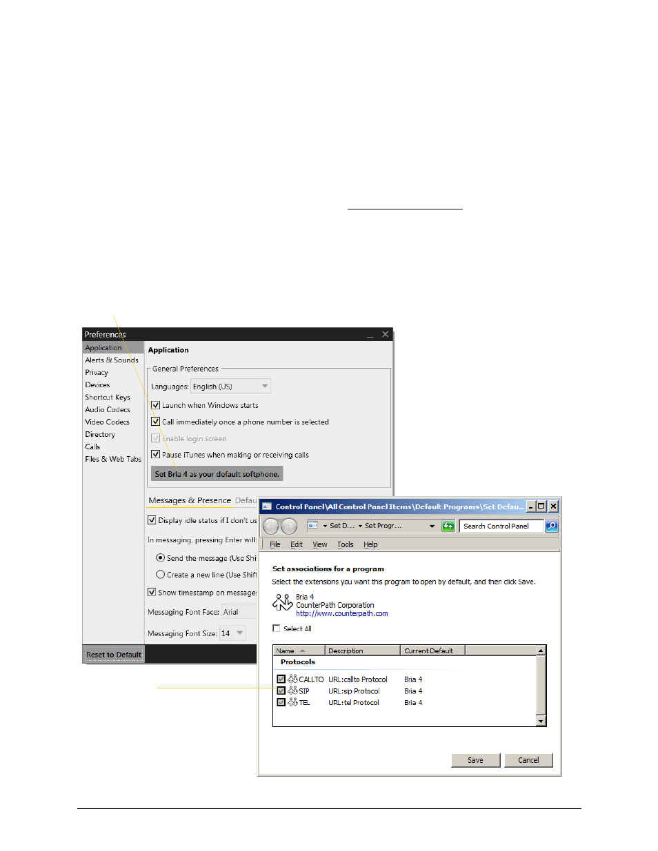 D other ways to run bria, D.1 from a hyperlink | CounterPath Bria 4 Windows User Guide - Enterprise Deployments User Manual | Page 102 / 104