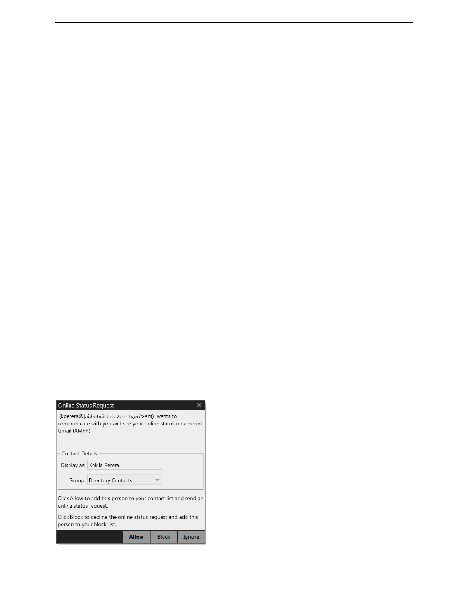 Sharing online status | CounterPath Bria 4 Windows User Guide - Enterprise Deployments User Manual | Page 67 / 104