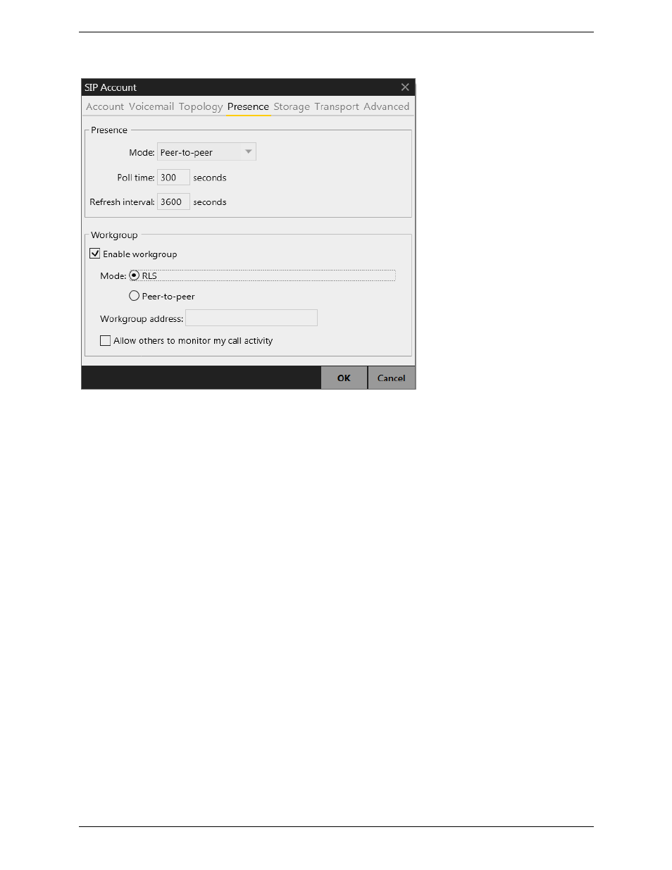 Sip account properties – presence | CounterPath Bria 4 Windows User Guide - Enterprise Deployments User Manual | Page 80 / 104