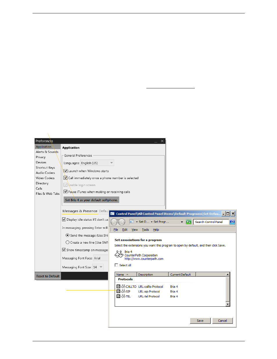 E other ways to run bria, E.1 from a hyperlink | CounterPath Bria 4 Windows User Guide - Retail Deployments User Manual | Page 112 / 114