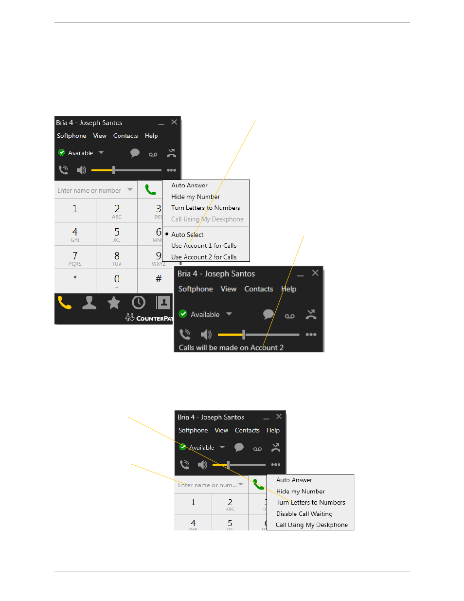 Letters to numbers | CounterPath Bria 4 Windows User Guide - Retail Deployments User Manual | Page 17 / 114