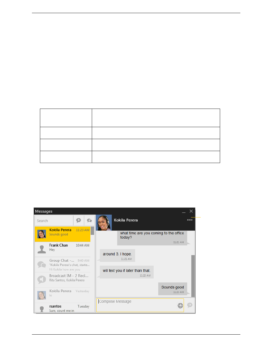 4 other bria features, 1 instant messaging, Other bria features | Instant messaging, 4other bria features, Sending an im | CounterPath Bria 4 Windows User Guide - Retail Deployments User Manual | Page 35 / 114