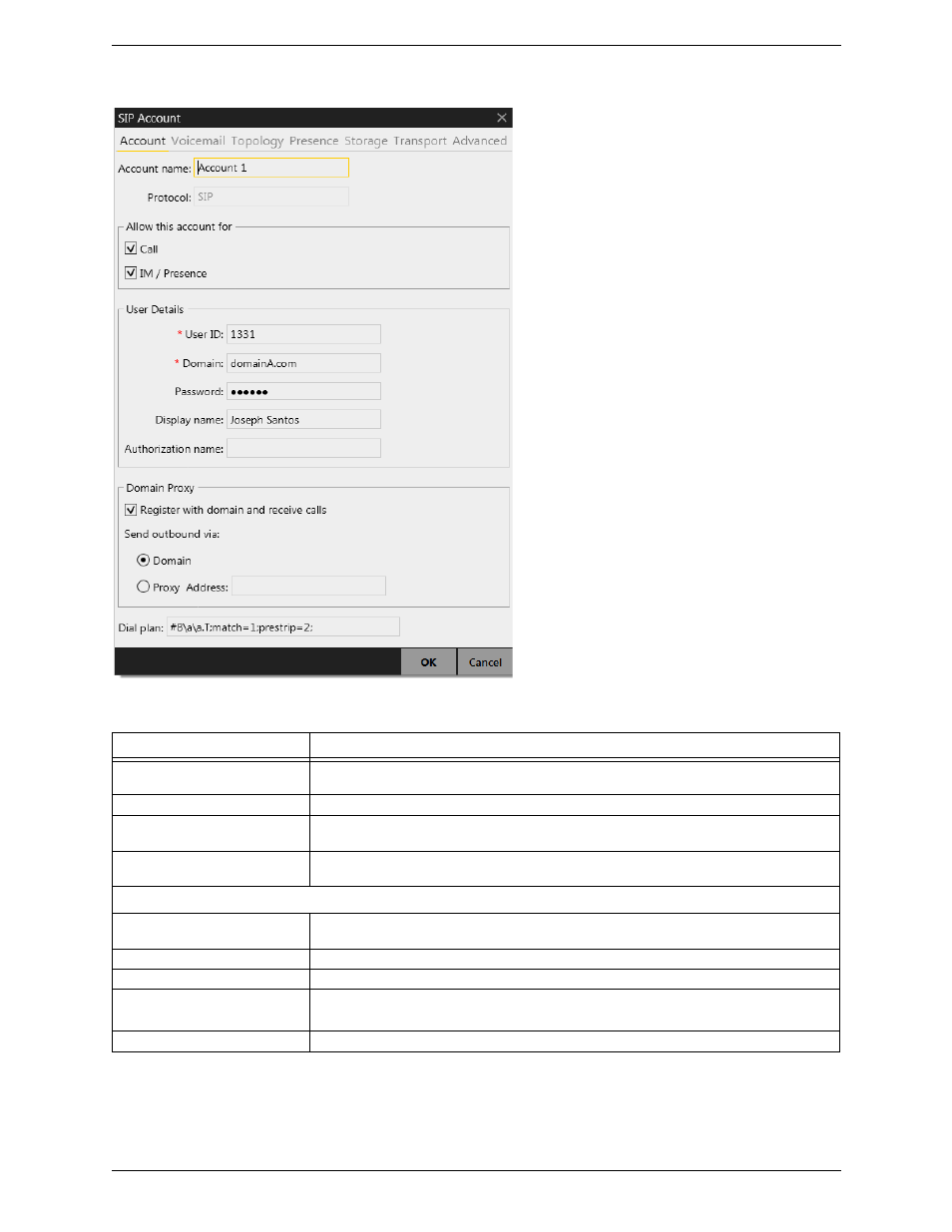 Sip account properties – account | CounterPath Bria 4 Windows User Guide - Retail Deployments User Manual | Page 75 / 114