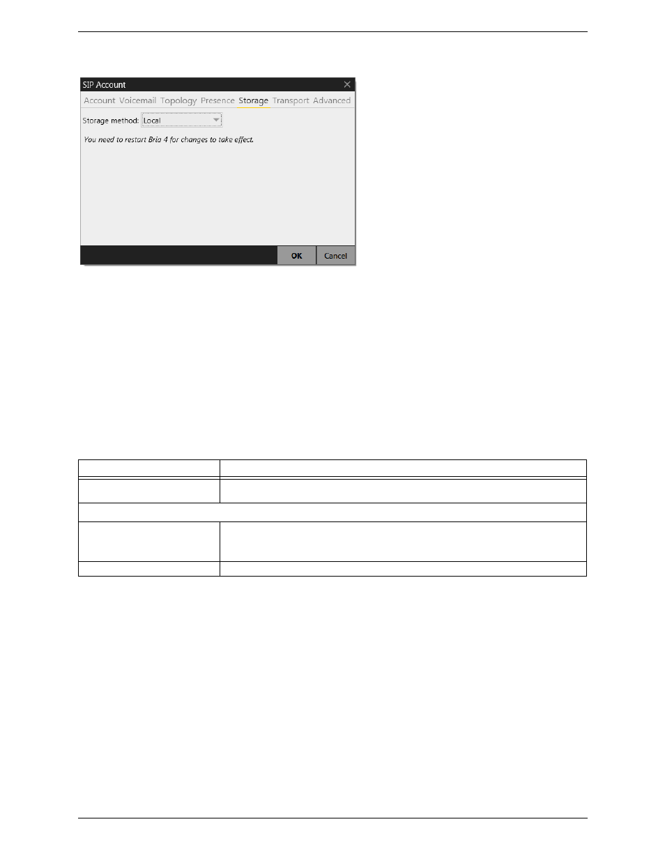 Sip account properties – storage | CounterPath Bria 4 Windows User Guide - Retail Deployments User Manual | Page 83 / 114