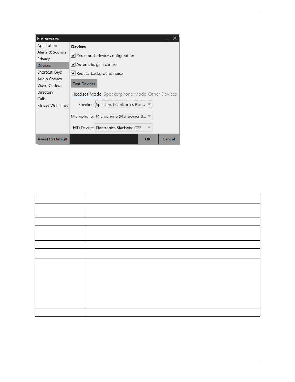 Preferences – devices | CounterPath Bria 4 Windows User Guide - Retail Deployments User Manual | Page 93 / 114