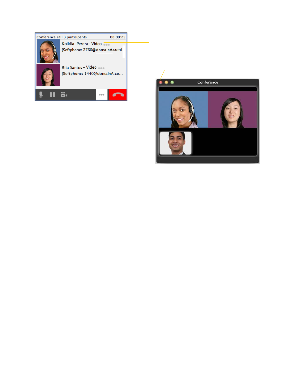 Video conference calls | CounterPath Bria 4 Mac User Guide - Enterprise Deployments User Manual | Page 25 / 76