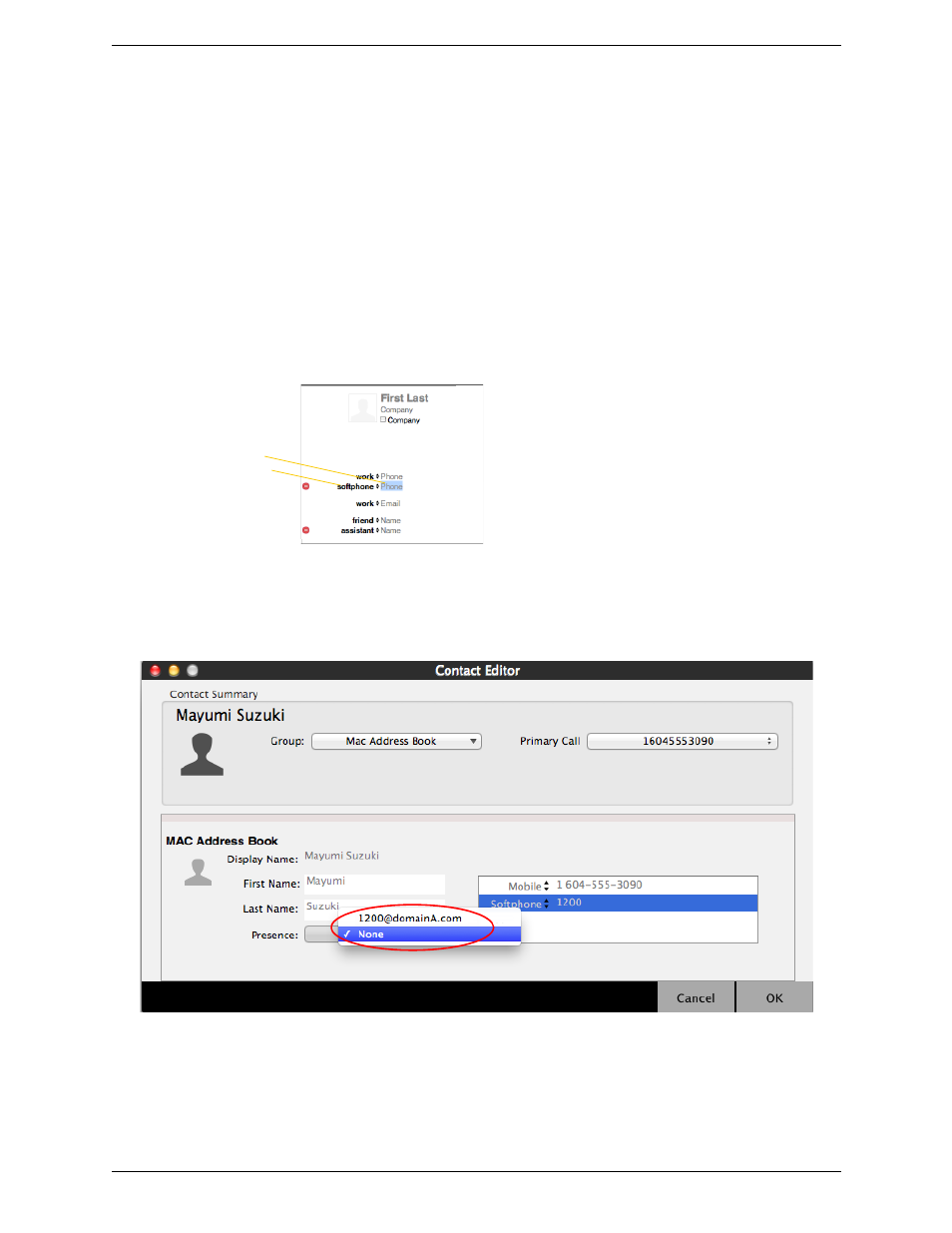 Populating from the mac address book | CounterPath Bria 4 Mac User Guide - Enterprise Deployments User Manual | Page 39 / 76